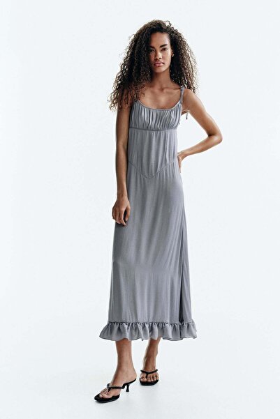 H&M Frill-trimmed tie-strap dress