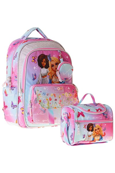 WOW Generation Butterfly Double School Bag Set - Turquoise - Pink Butterfly P...