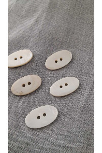 ILERI EUROPE Natural Genuine Pearl Mussel Shell Button 25X13 mm 5Pcs