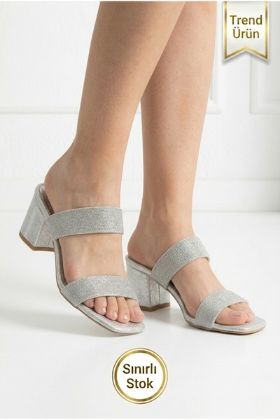 Registan Shoes VELLARİS 6 CM BLOK TOPUKLU KADIN KLASİK SANDALET VE TERLİK MOD...