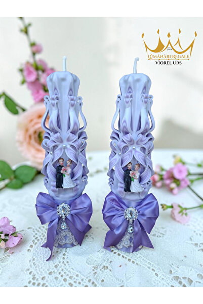LumanariRegale Lumânări sculptate nunta, set 2 buc, 30 cm