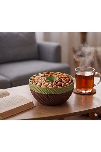 3D Pistachio Pratik Çöp Hazneli Çerezlik Kase