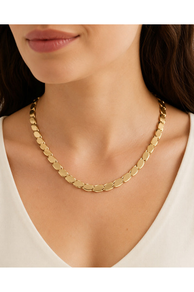OGHAMAY 316L Steel Gold Color Barley Model Women's Necklace Tarnish Resistant...
