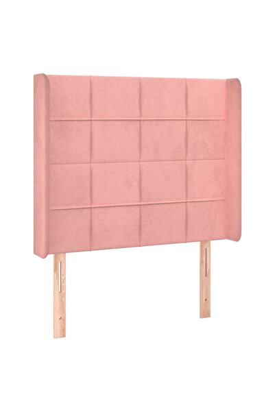 vidaxl Tăblie de pat cu aripioare, roz, 83x16x118/128 cm, catifea