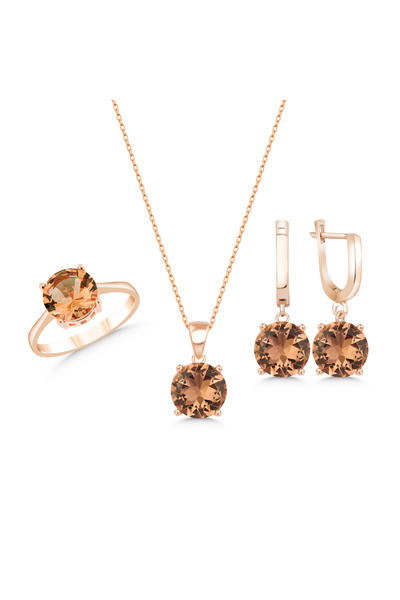 Yuso Silver 925 Ayar Zirkon Taşlı Gümüş 3'lü Set