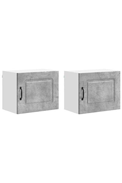 vidaxl Dulap de bucătărie Kalmar 2 pcs Gri din beton 50 x 31 x 40 cm