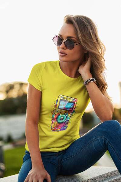 iLovePrints Colorful Abstract Camera Art Tshirt