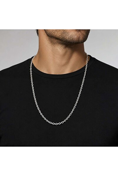 Bk Gift Forse Chain Necklace Steel Men's Necklace - Non-Tarnishing Men's Stee...