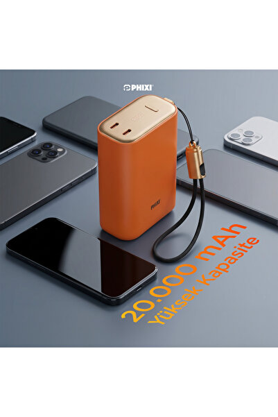 Phixi FORCE P45 20000mAh 45W Hızlı Şarj Powerbank
