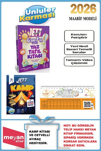 Ünlüler Karması JETT 6'DAN 7'YE GEÇENLER İÇİN YAZ TATİL KİTABI...HEDİYELİ