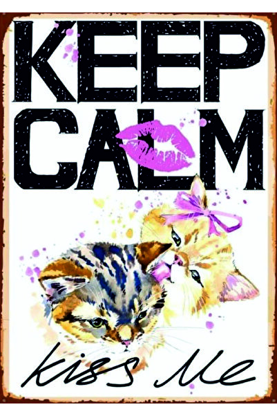 Lucena Keep Calm Kiss Me Tablou din lemn MDF Decor de perete Tablou cadou ant...
