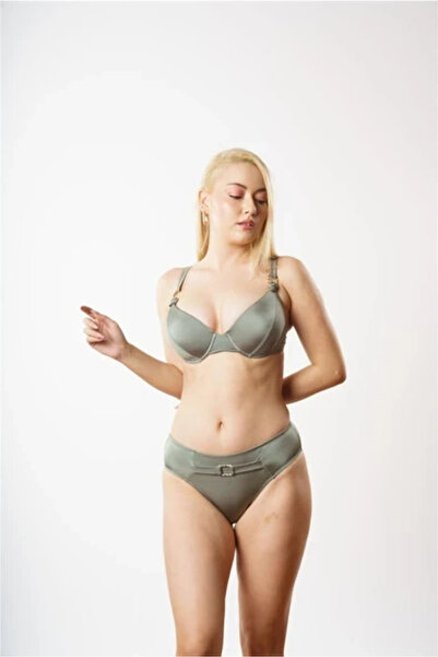 D'LİNGERİE Vert D’eau Kaplı Üçgen Bikini Takımı- DM1820Y