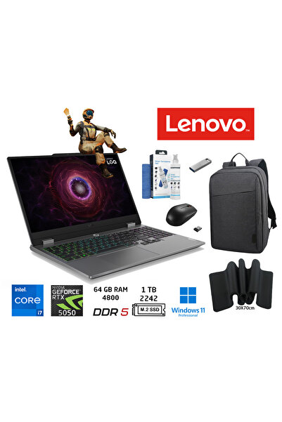 LENOVO LOQ Intel Core i7 13700HX 64GB 1TB SSD RTX5050 W11 PRO 15.6" 83JE00WGT...