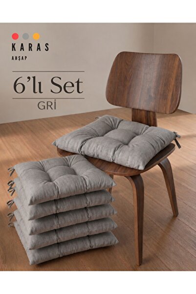 KARAS AHŞAP Tekstil Modern 6’lı Sandalye Minderi Takımı - Minder Seti (40x40 cm)