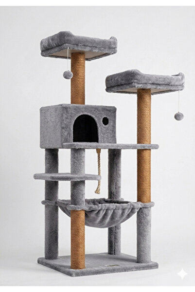 PATİSTORE Bişkek Gri Çok Katlı Yıkanabilir Wellsoft Kumaş Ağır MDF Taban Kedi...