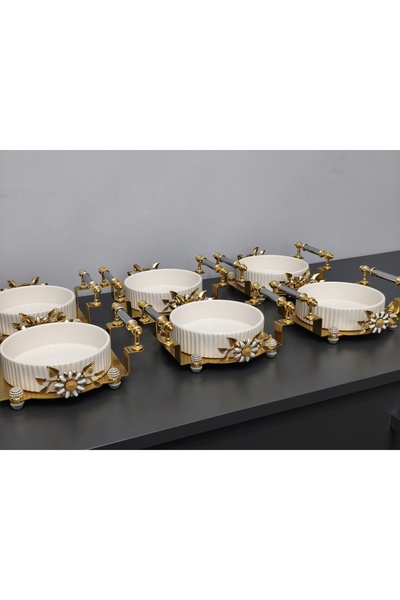 PARILTI HOME COLLECTİON 6-Piece Round Porcelain Presentation Bowl & Breakfast...