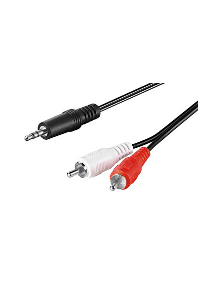goobay Cablu RCA mufa x2 Jack 3.5mm 3 pin mufa 0.5m culoare neagra 51701