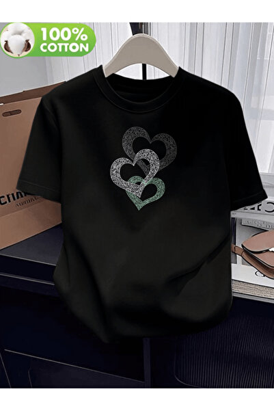 one button Premium Oversize T-shirt με στάμπα με λεπτομέρεια γραμμών και σχέδ...