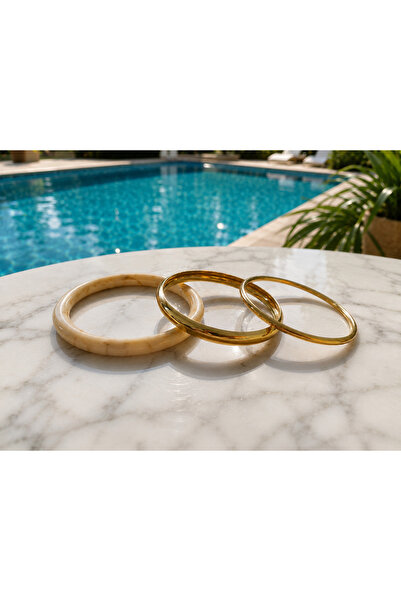 SOLÉORA COAST Ivory Gold 3’lü Bilezik Seti