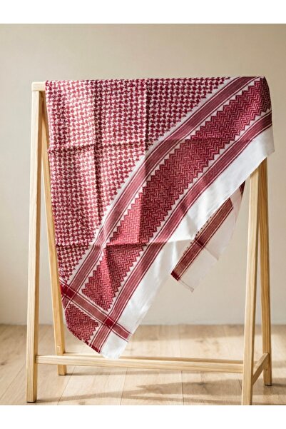 Bleco Gift Box Packed Red And White Plaid Men's Pure Cotton Headscarf