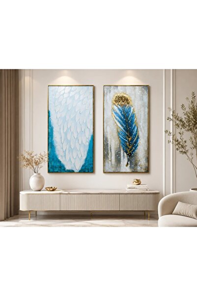 Icon Modern Art Wall Paintings 70*140 Gold Frame D