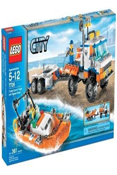 LEGO شاحنة خدمة الحرس الساحلي مع قارب سريع