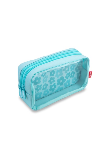 Zipit Penar cu fermoar Half & Half 2 compartimente - Mint Flowers
