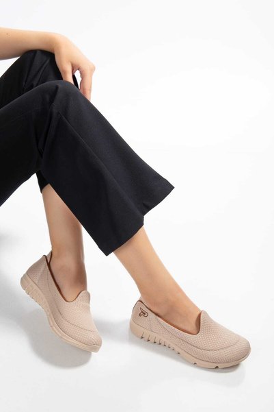 Erceka Women's Ballerina Shoes Suitable for Summer Daily Use (Black & Beige)
