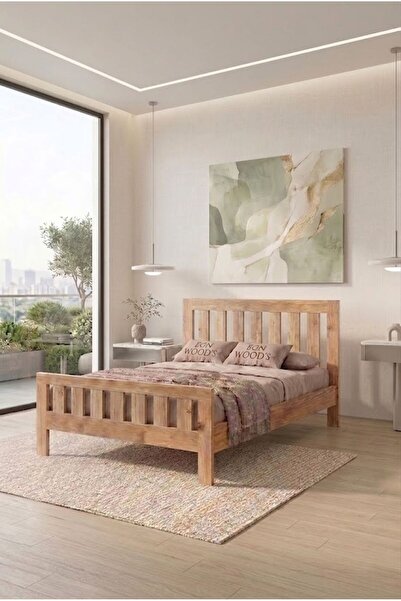 EGN WOODS Modern Atlantik Çam MDF Karyola - Tek ve Çift Kişilik Yatak Ölçü Seçenekleri - Farklı Renk Alternatifleri