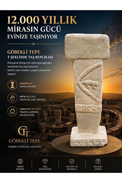 Store Göbeklitepe Arkeolojik T Sütunu Antik Ev ve Ofis Dekorasyonu