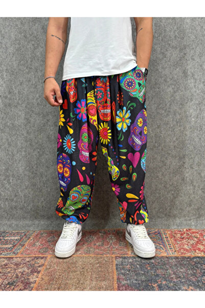 FıttingRoom Elastic Waist Pleated Patterned Half-Shalwar