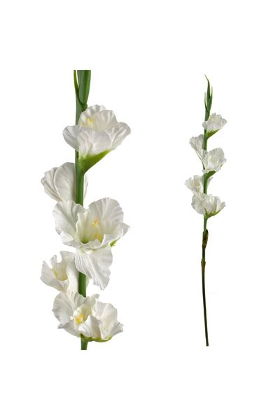 MONDEX Floare artificială Prima Viridis Gladiolus 85 cm Albă 1 buc.