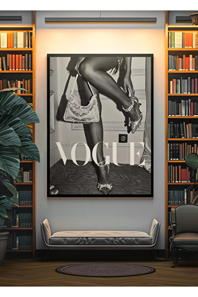 fingerjewerly Vogue Topuklu Modası Siyah Beyaz Vintage Sanat - Tablo Ölçüleri...