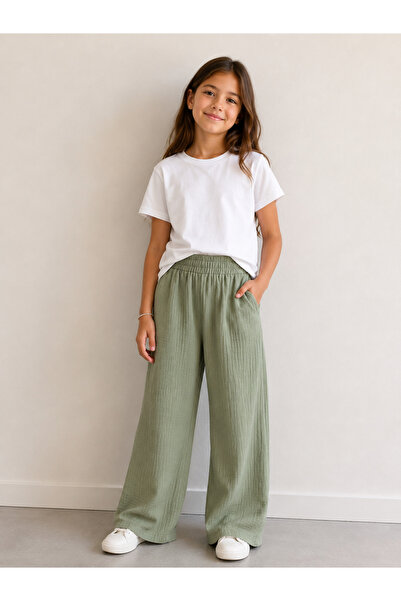 Ales Moda Dečije pantalone od muslinske tkanine