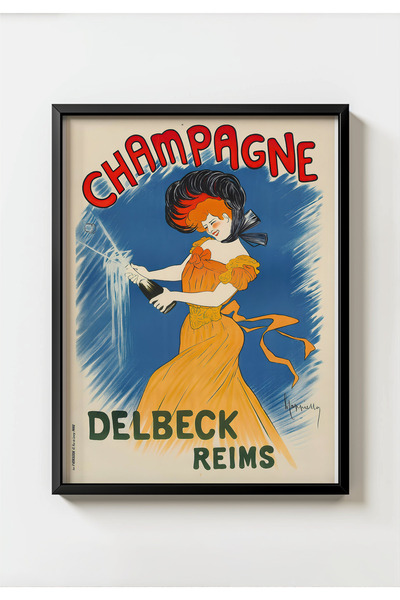 MIOVI WORKS Αφίσα με πλαίσιο Champagne Delbeck Reims Vintage |   Γαλλική διαφ...