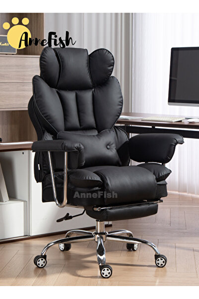 AnneFish Ergonomic Office Chair with Footrest Large Executive Cloud Swivel De...