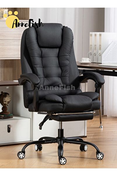 AnneFish Executive Ergonomic Cloud Office Chair Cat-Scratch-Resistant Leather...