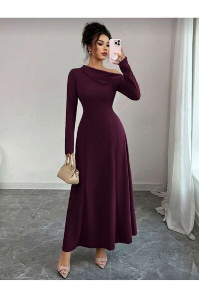 SERAFIN FASHION فستان موف غامق طويل