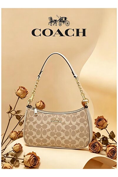 coach house Teri Shoulder Bag Vintage Signature Print Crossbody Handbag Messe...