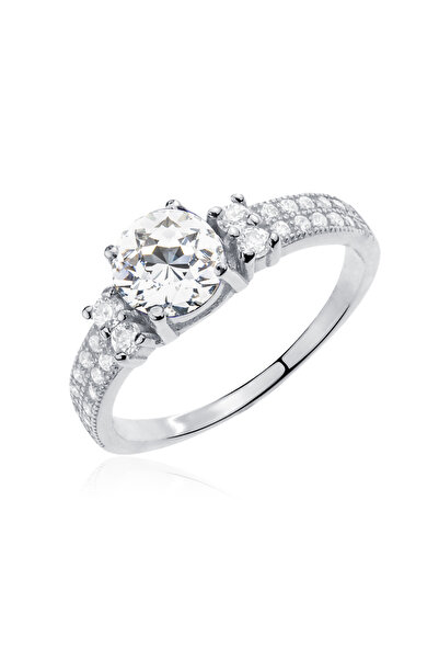 PrimaDonna Inel Elegant din Argint 925 Rodiat cu Zirconie Albă