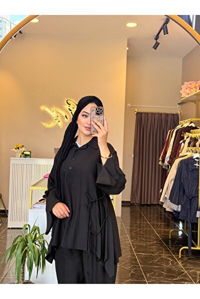 Gizem Karademir Boutique Yarım Düğme Salaş Gömlek