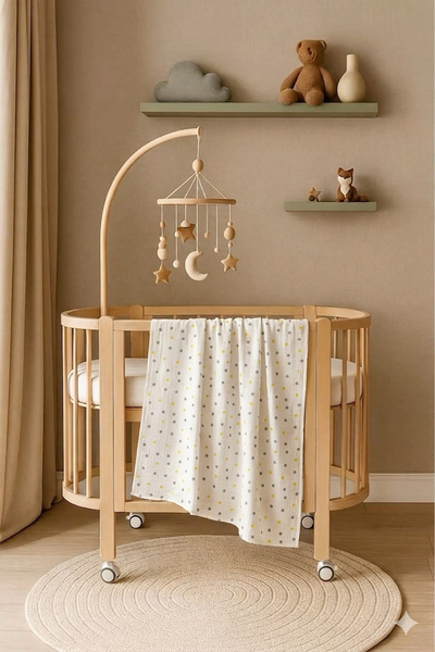 FH Living Çok Amaçlı Müslin Örtü , Müslin Yenidoğan Bebek Battaniyesi, %100 P...