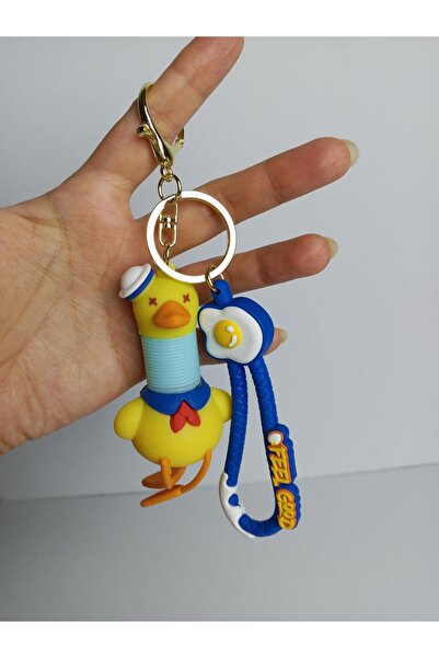 JUST WOMAN Duck Figured Silicone Keychain Bag Charm with Extended Neck