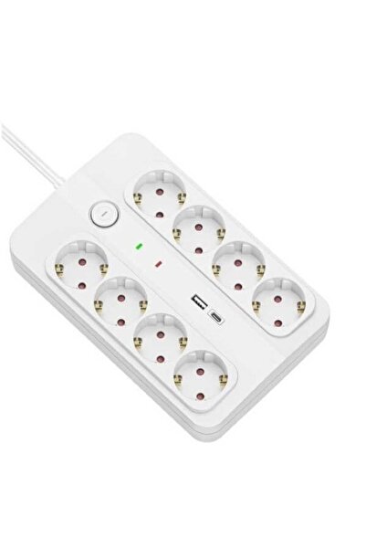 Technik Πολύπριζο με διακόπτη, 8 Θέσεων Σούκο, 1 Θύρα USB-Α &amp; 1 Θύρα USB-...