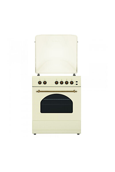 Samus SR660S4C1 Aragaz rustic pe gaz cu arzător WOK, cuptor de 55L, bej vintage