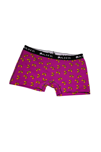 JANR : Kadın Boyshort Pamuklu Mor Desenli Passionate Games Purple Series