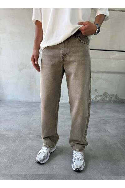 DIFRANSEL JEANS Faded Effect Mink Baggy Jeans