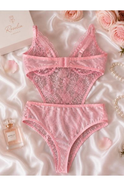 ROSELİA LİNGERİE Women's Lace Underwire Capless Bodysuit