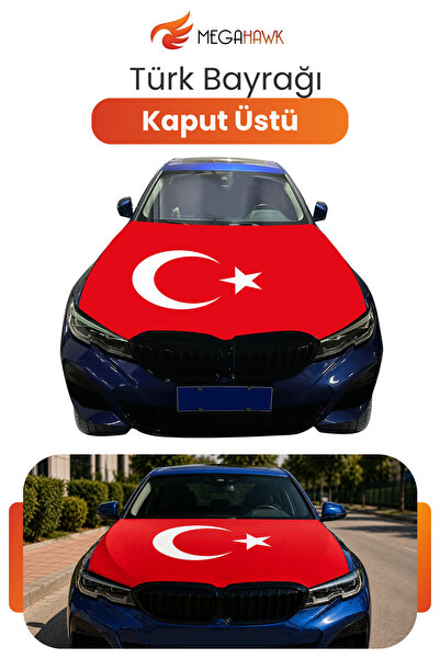 MEGAHAWK Kaput Üstü Kumaş Türk Bayrağı Lastikli 130x170 cm Universal