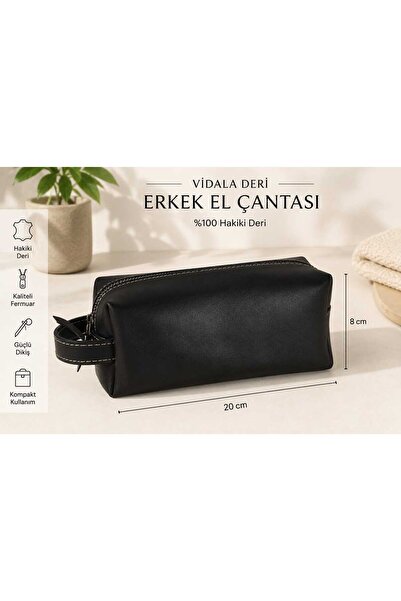 Kuyucular Deri Hakiki Vidala Deri Erkek Bakım Çantası | El Yapımı Seyahat Org...